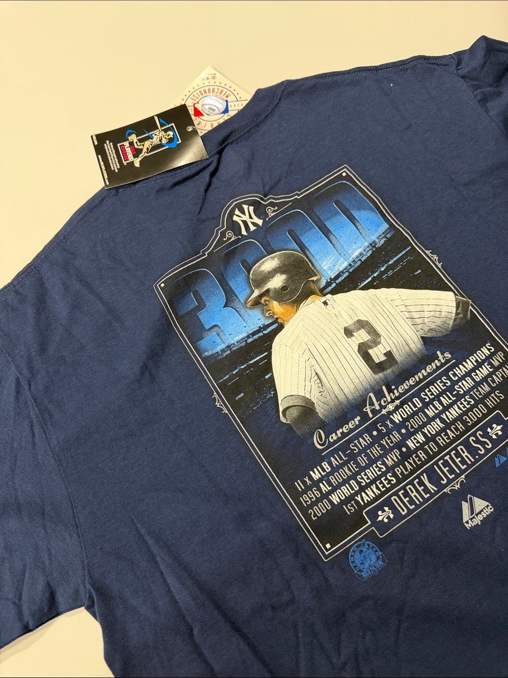 Yankees Derek jeter 3000 hit Navy Blue Graphic Tee - Picture 2 of 2